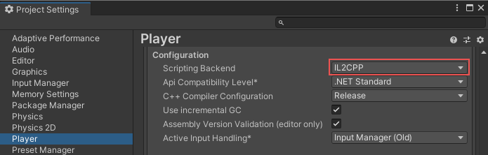 Unity引入IL2CPP编译器