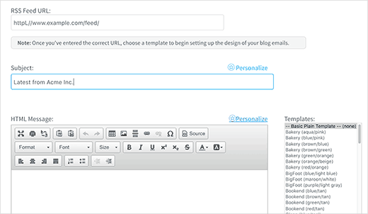 Setting up RSS to newsletter Setting up RSS to newsletter