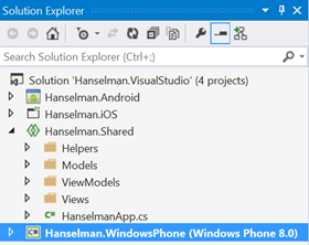 Xamarin uses Shared Projects in Visual Studio