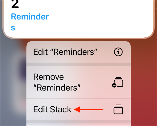  Tap "Edit Stack."