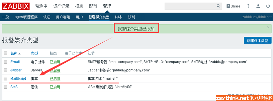 zabbix从放弃到入门（9）：定义报警媒介