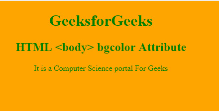 bgcolor是html的属性,HTML bgcolor属性用法及代码示例