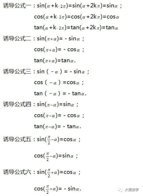 最後就誘導公式在強調一下這個變,指的是正餘弦互變,正餘切互變.
