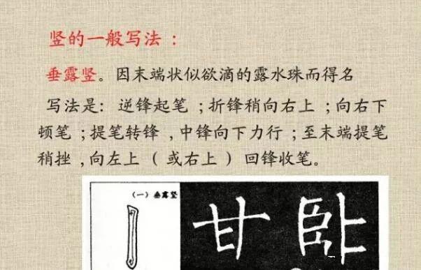 垂露竖和悬针竖的用法图片