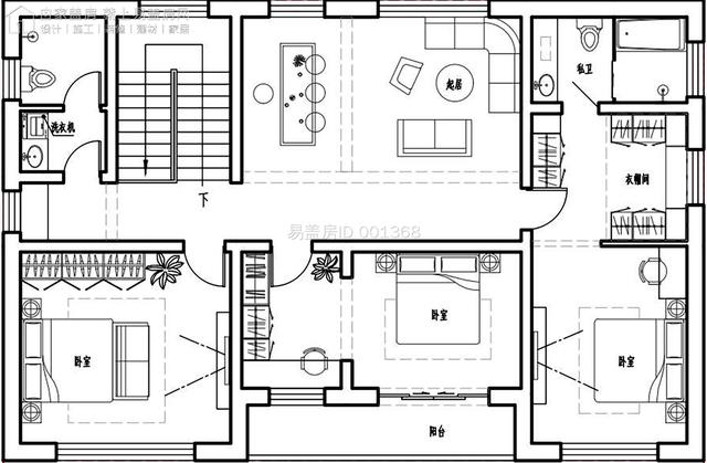 景观平面图转鸟瞰图3栋二层农村新中式合院别墅民宅设计平面图效果图
