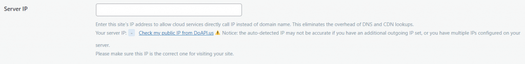 输入服务器 IP 地址的字段。