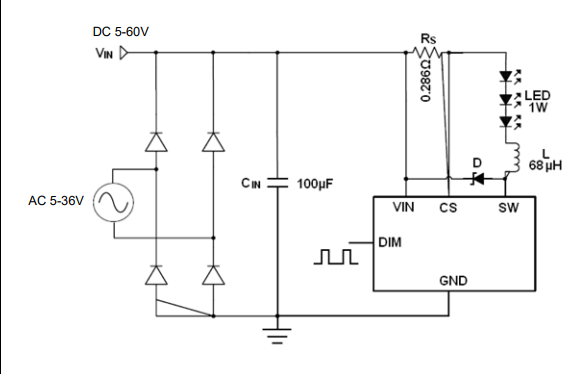 世微AP51656 耐压60V STO89-5 LED降压恒流驱动器