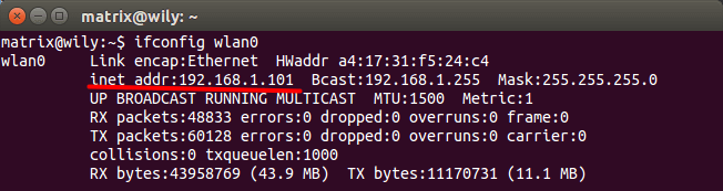 IP address of the host