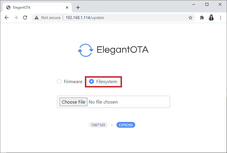 上传文件文件系统 ElegantOTA ESP8266