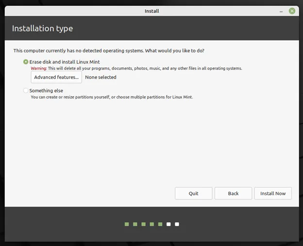 LinuxMint21-Installation-Type