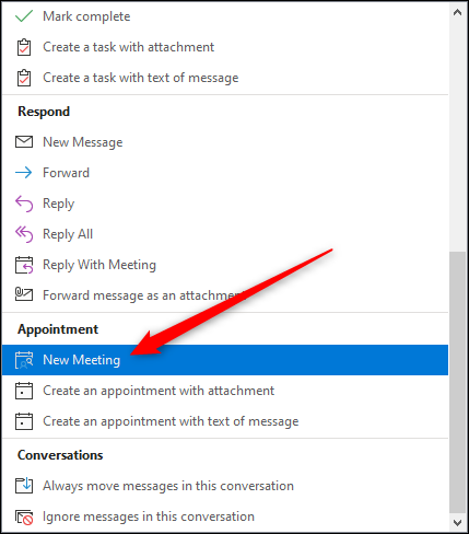 The "New Meeting" option.