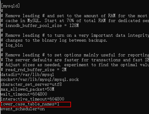 linux 下 mysql默认表_linux环境下mysql默认是区分表名大小写的