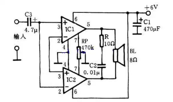 LM386简易OCL功放电路