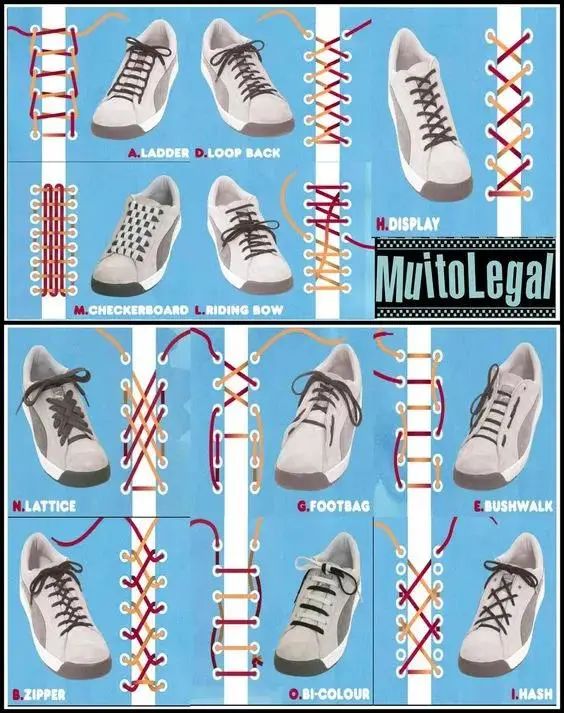 鞋带的24种系法大集合图片