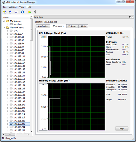 LabVIEW中CPU和内存使用情况在NI分布式系统管理器中不可见