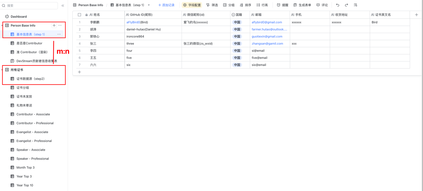 个人信息表格