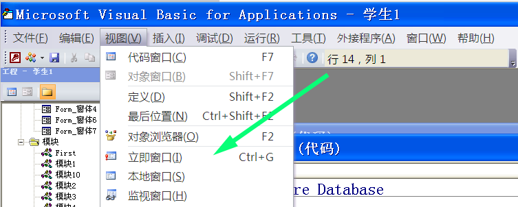 access的立即窗口在哪里  怎么打开access的 立即窗口