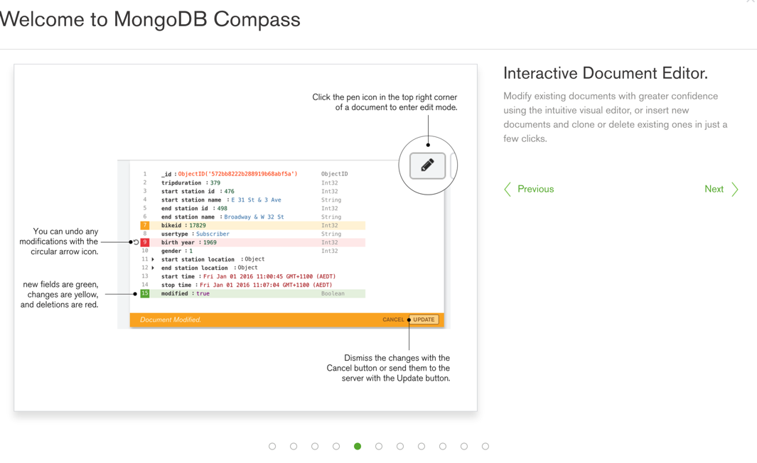 mongodb compass query editor