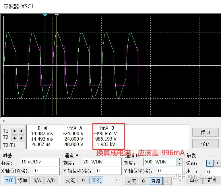 Multisim—用示波器观察电流波形