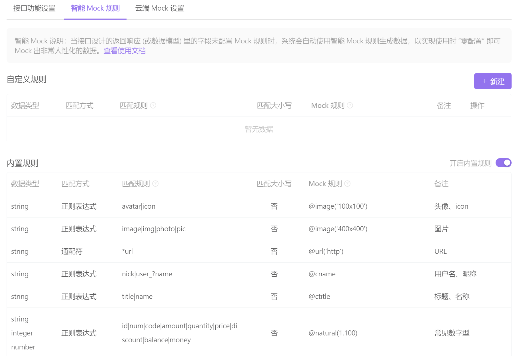 Apifox里内置的mock规则