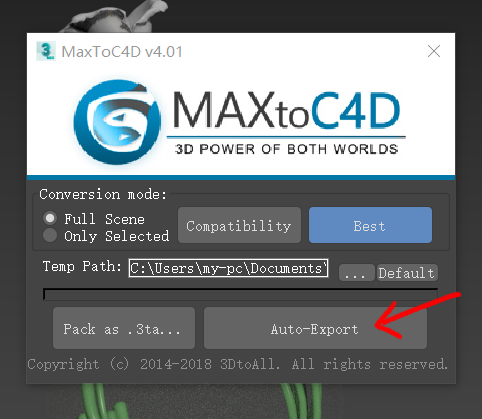 maxtoc4d vray 3.6 support