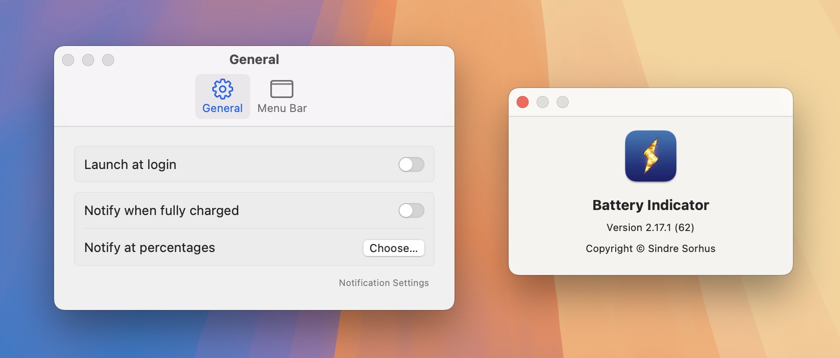 Battery Indicator for Mac v2.17.1 电池电量监控工具 直装版 - 第2张