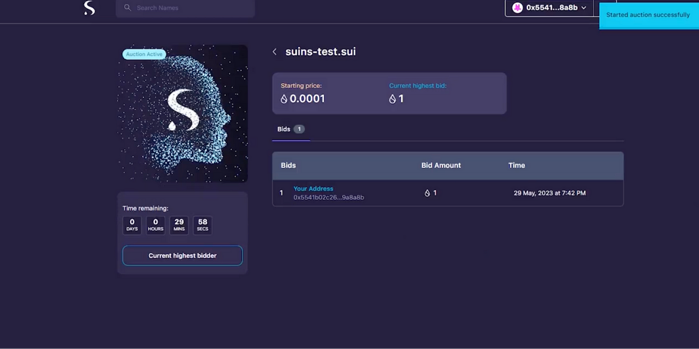 Sui生态域名服务SuiNS正式开放域名竞拍
