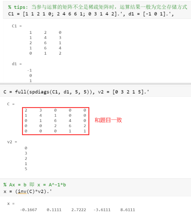 matlab - 特殊矩阵、矩阵求值、稀疏矩阵