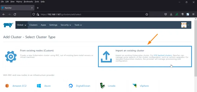 Import-Existing-K8s-Cluster-Rancher-GUI