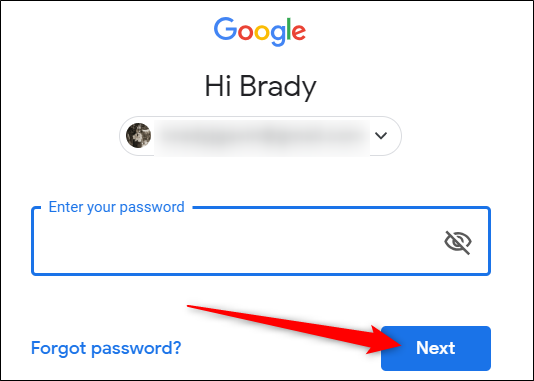 Enter your password, then click "Next."