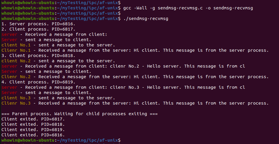 screenshot of running sendmsg-recvmsg