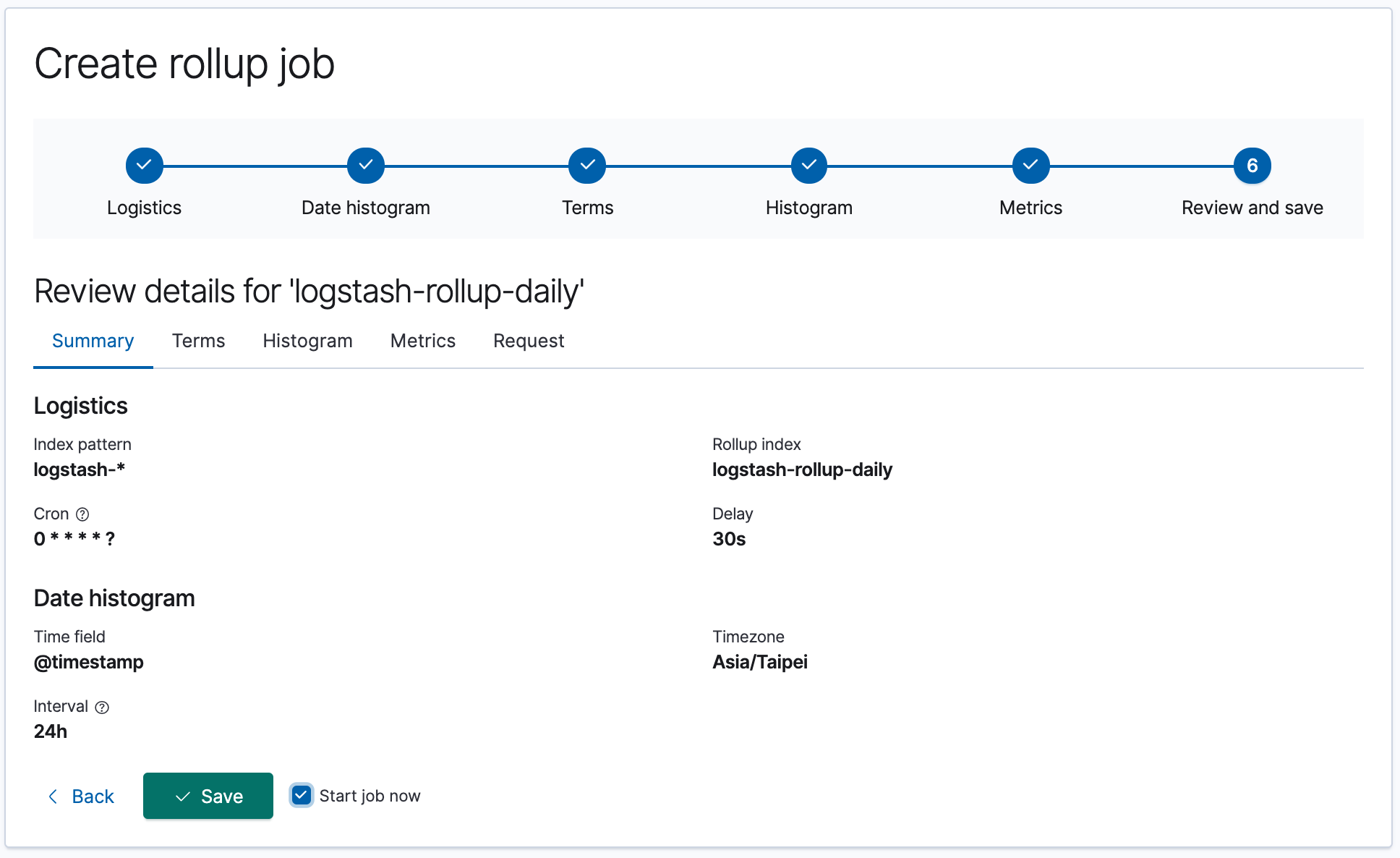 create rollup job 6