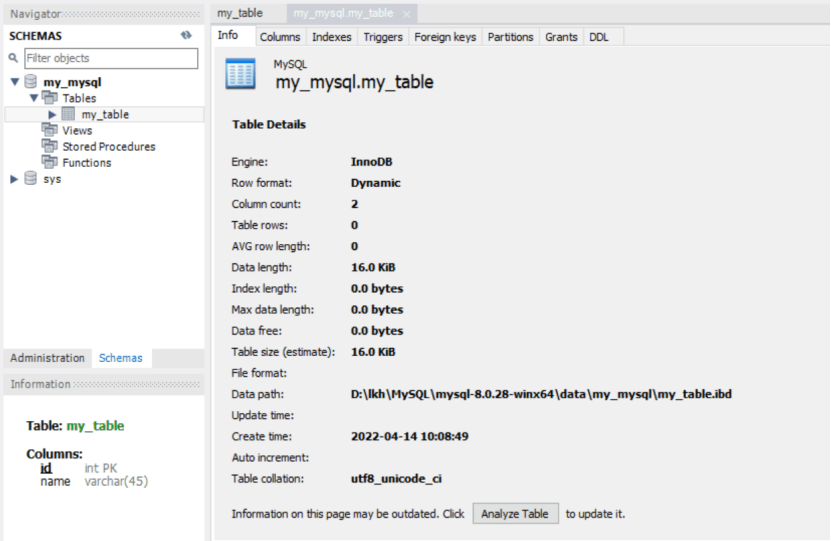 MySQL Workbench 数据库常用操作