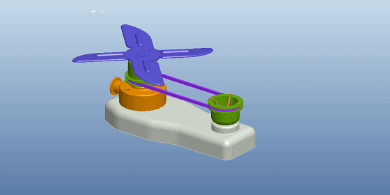 插入water_pump,依次点击下图黑色箭头所指的圆柱面进行配合.