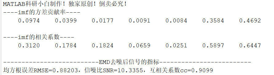 【MATLAB】基于EMD分解的信号去噪算法（基础版）