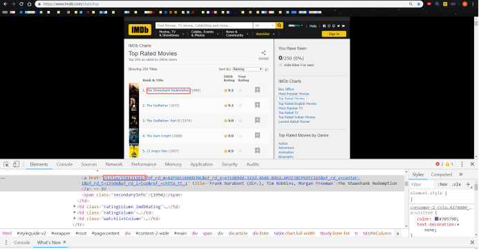 IMDB top250主页