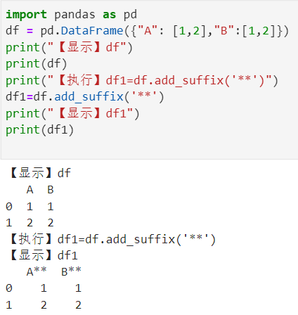 对DataFrame的列标签增加后缀的DataFrame.add_suffix()方法