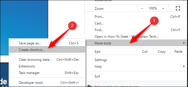 Create a Shortcut in Chrome