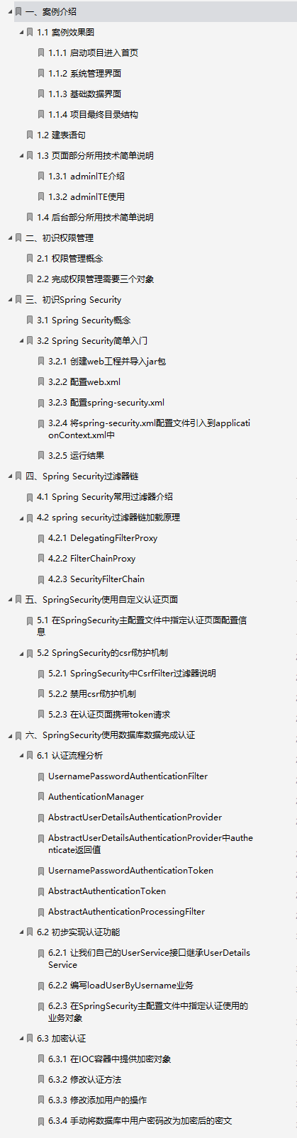 阿里开源SpringSecurity：用户+案例+认证+框架