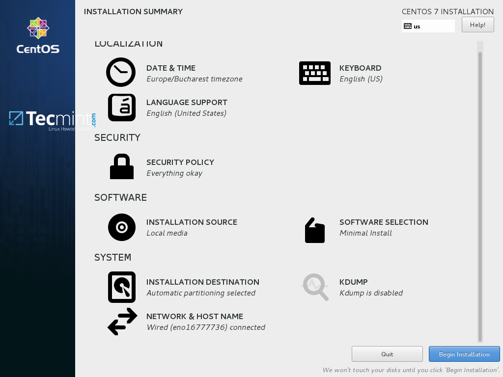 开始 CentOS 7.3 安装向导