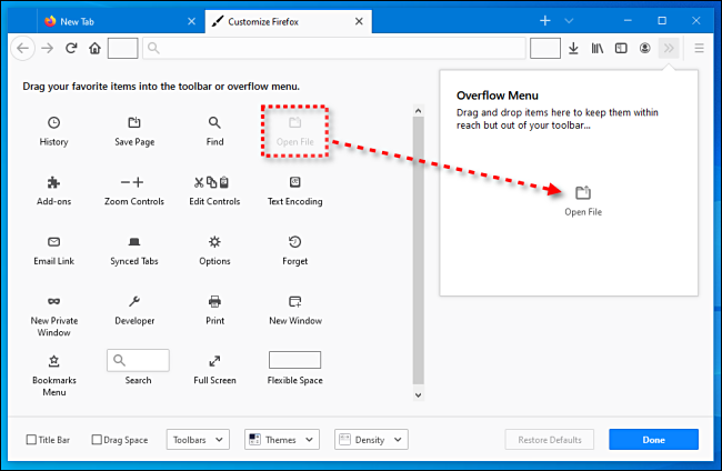 In Firefox, click and drag all the toolbar elements into the "Overflow Menu."