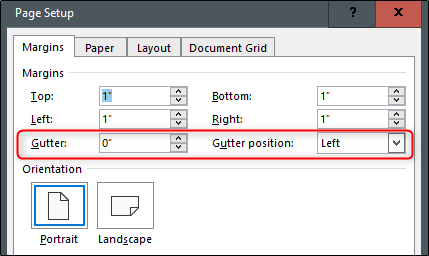 Set gutter options