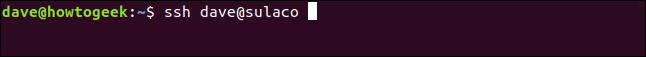 ssh dave@sulaco in a terminal window