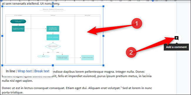 Select a portion of the document and click on the Add Comment icon on the right of the page.