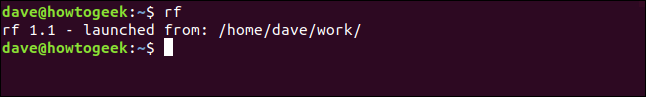 The "rf" command in a terminal window.