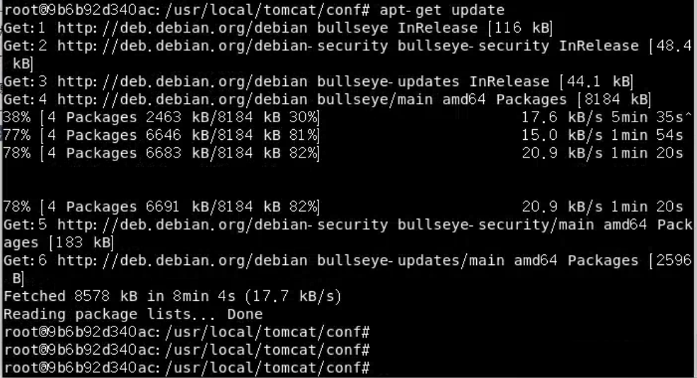 docker中提示找不到vim命令