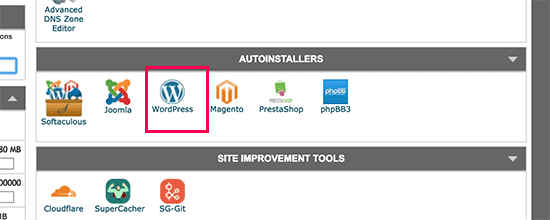 Launch WordPress installer in SiteGround