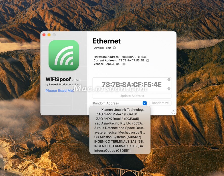 instal the new for mac WiFiSpoof