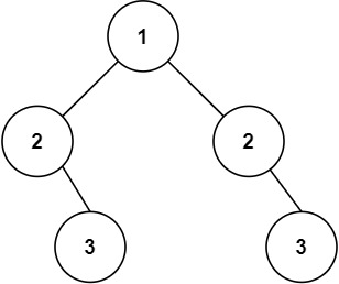 LeetCode 101 对称二叉树 -- 递归法和迭代法